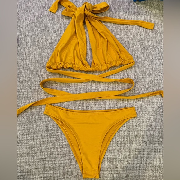 Other - NWOT Canary yellow Multi Way Wrap Bikini Swimsuit